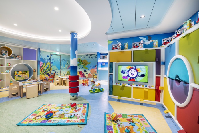 Le Baby Club Chicco Eco, pour les moins de 3 ans, dont les jouets sont composés à 80% de plastique recyclé ou à 67% de plastique organique et recyclé - DR : MSC Croisières Le Baby Club Chicco Eco, pour les moins de 3 ans, dont les jouets sont composés à 80% de plastique recyclé ou à 67% de plastique organique et recyclé - DR : MSC Croisières